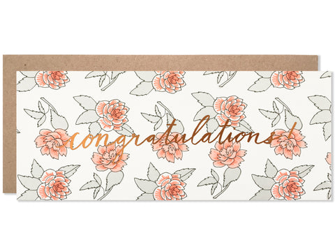 Congratulations Roses with Copper Foil