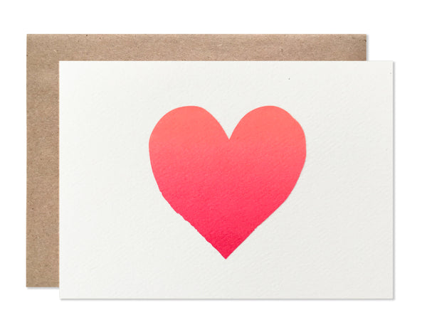 Neon Ombre Heart Blank Folding Card