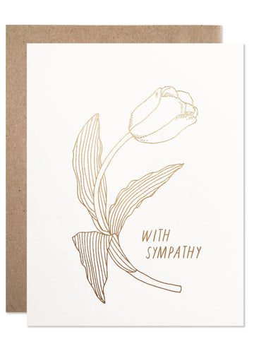 Gold Foil With Sympathy Tulips